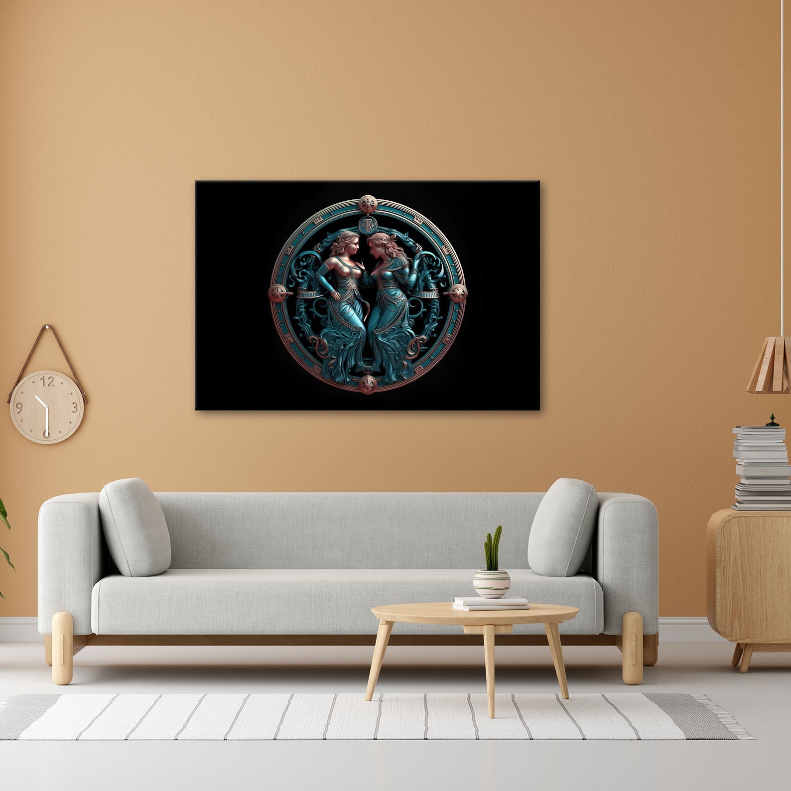 Leinwandbild Sternzeichen Zwillinge in kunstvoller, symmetrischer Darstellung - deyoli