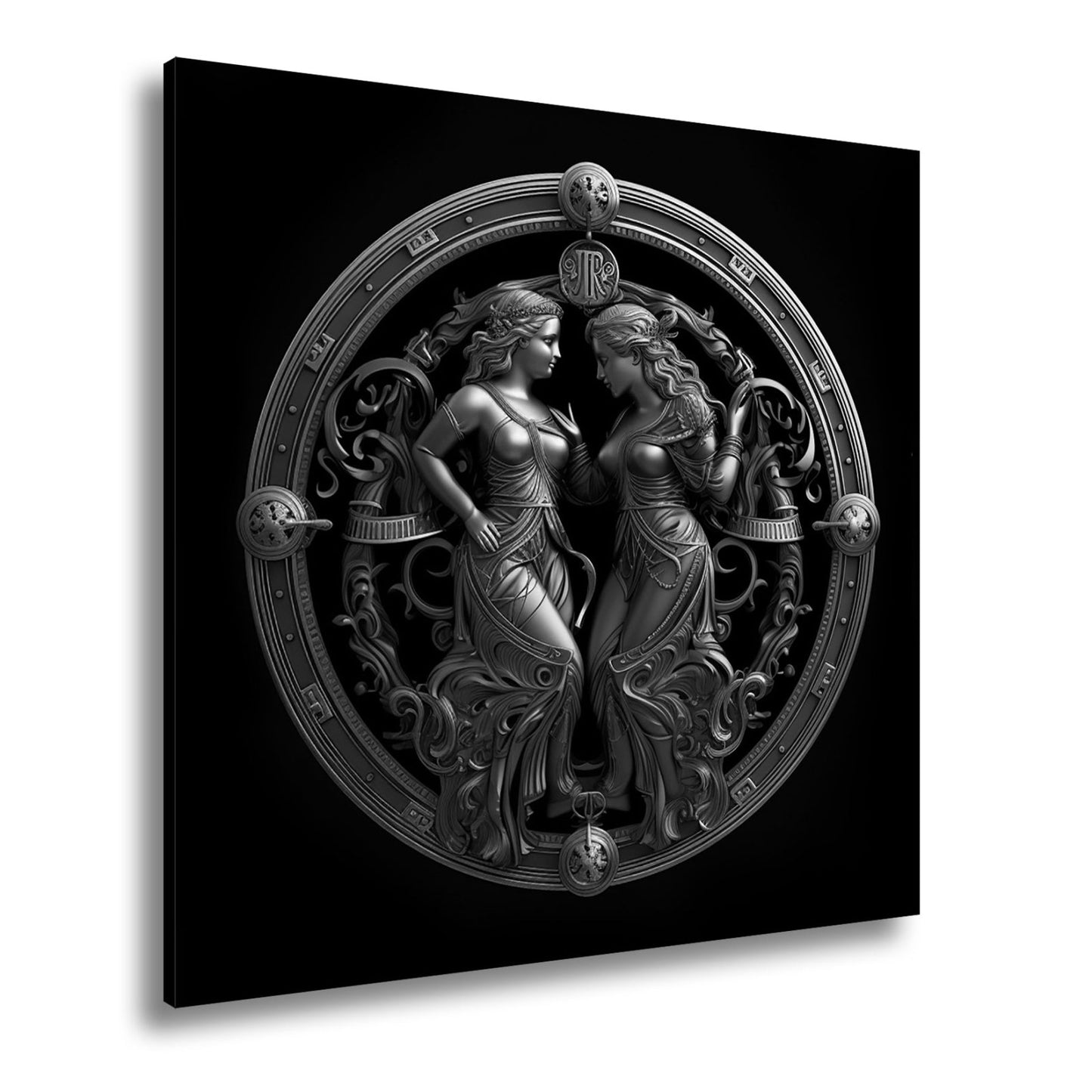 Leinwandbild Sternzeichen Zwillinge in kunstvoller, symmetrischer Darstellung - deyoli