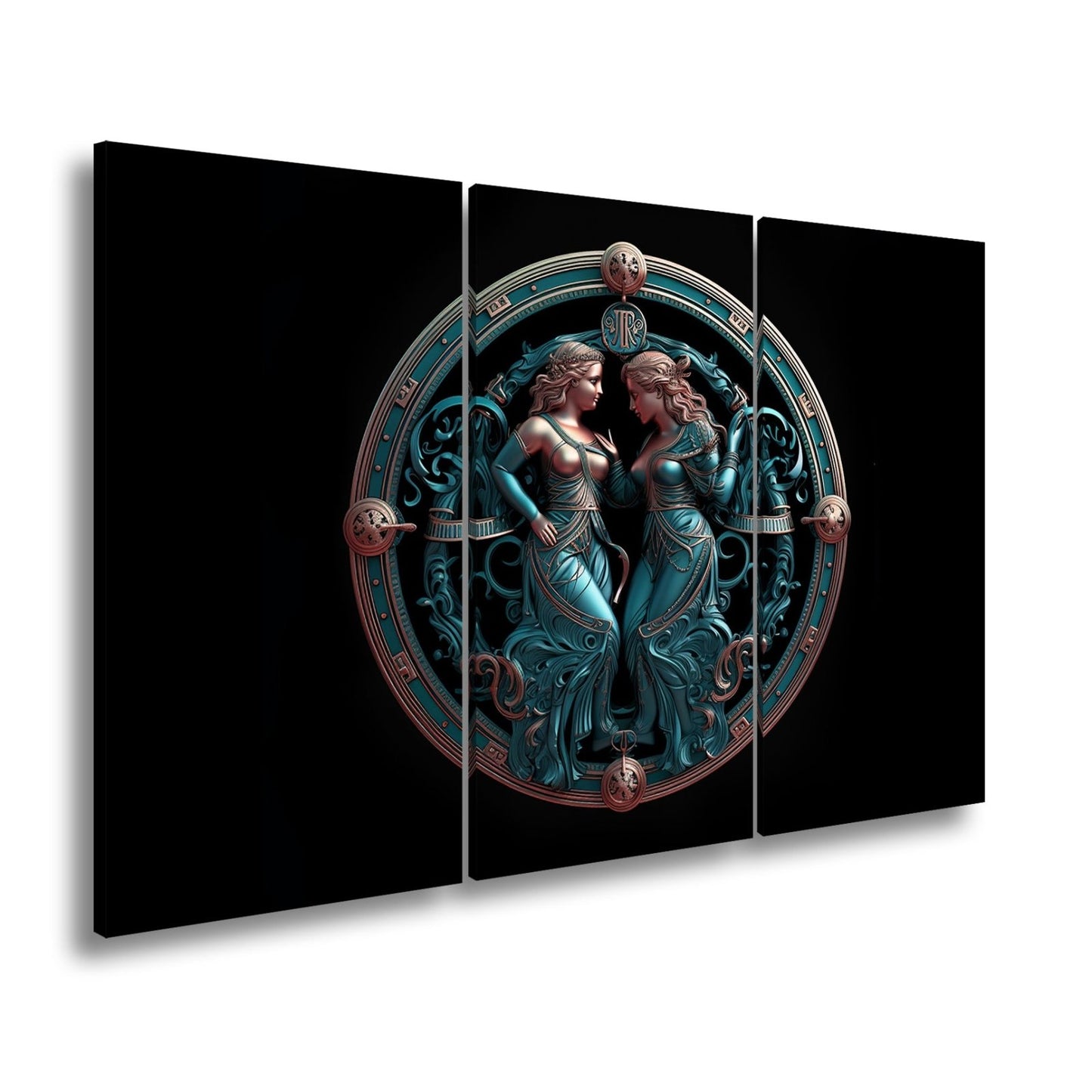 Leinwandbild Sternzeichen Zwillinge in kunstvoller, symmetrischer Darstellung - deyoli