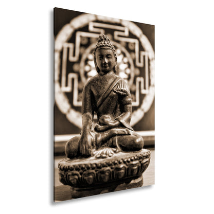Leinwandbild Stille Erleuchtung – Buddha ruht im ewigen Gleichgewicht - deyoli