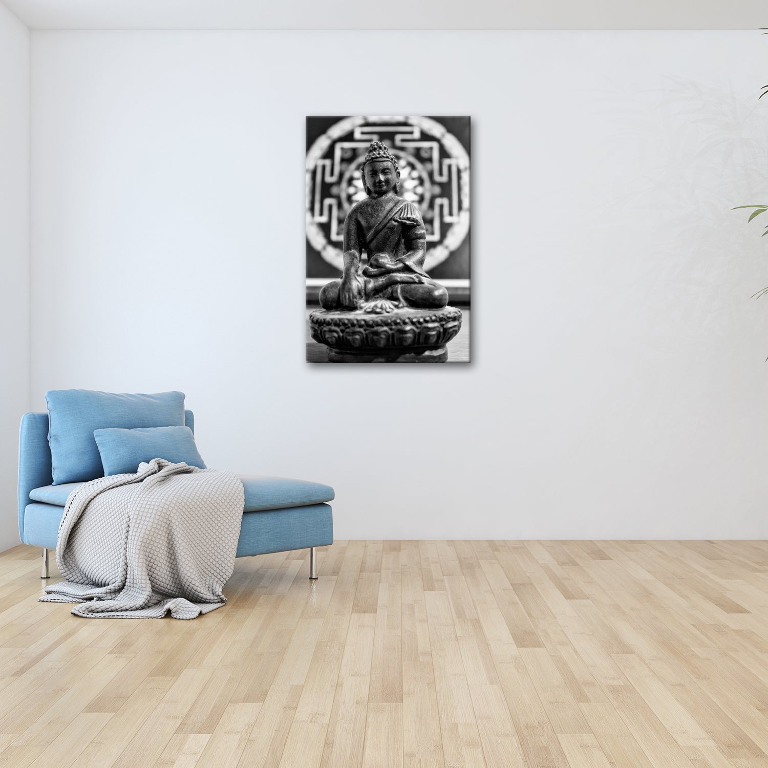Leinwandbild Stille Erleuchtung – Buddha ruht im ewigen Gleichgewicht - deyoli