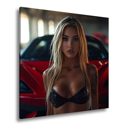 Leinwandbild Supercar XXL – Feuriger Blick & Glühende Sportwagen - Action - deyoli
