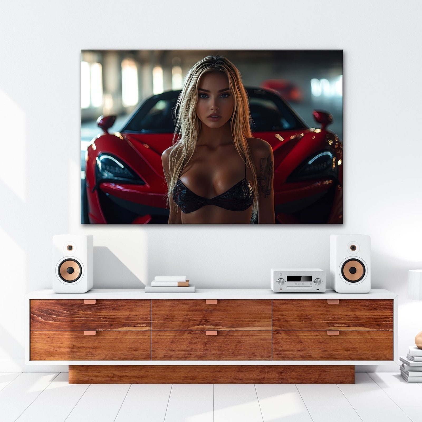 Leinwandbild Supercar XXL – Feuriger Blick & Glühende Sportwagen - Action - deyoli