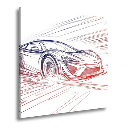 Leinwandbild Supersportwagen XXL – Skizzenhaft voller Energie - deyoli