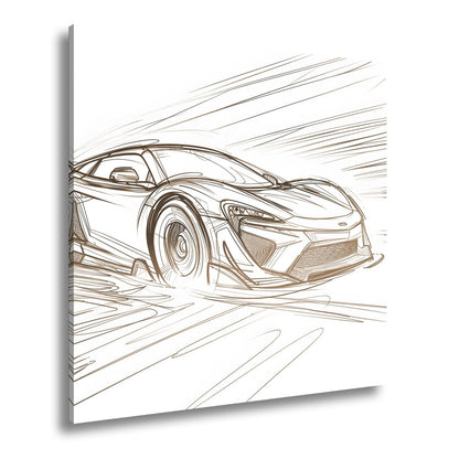 Leinwandbild Supersportwagen XXL – Skizzenhaft voller Energie - deyoli