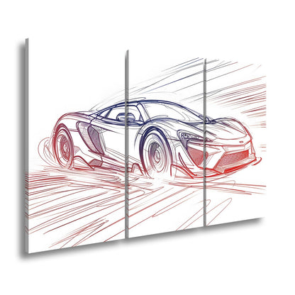 Leinwandbild Supersportwagen XXL – Skizzenhaft voller Energie - deyoli