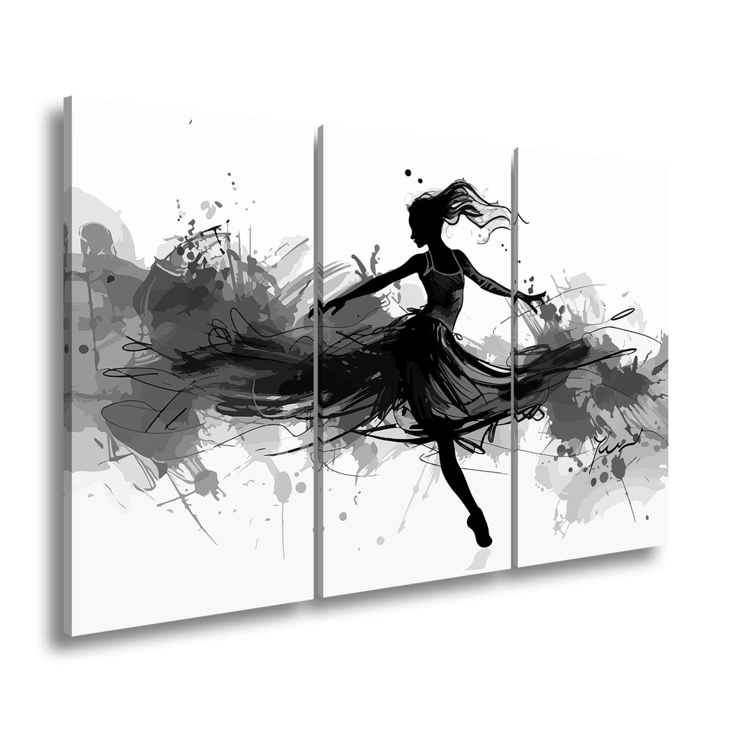 Leinwandbild Tanzende Silhouette in Farbenrausch. - deyoli