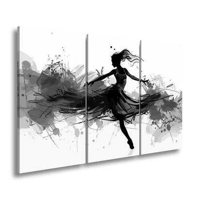Leinwandbild Tanzende Silhouette in Farbenrausch. - deyoli