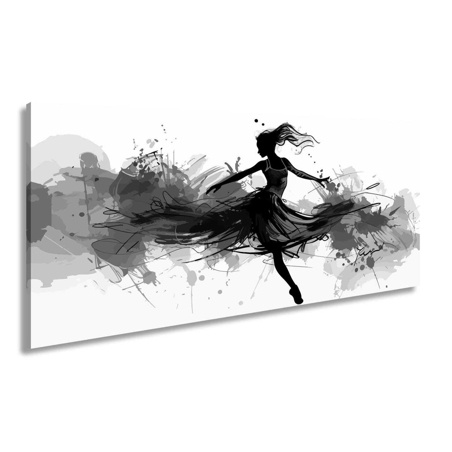 Leinwandbild Tanzende Silhouette in Farbenrausch. - deyoli