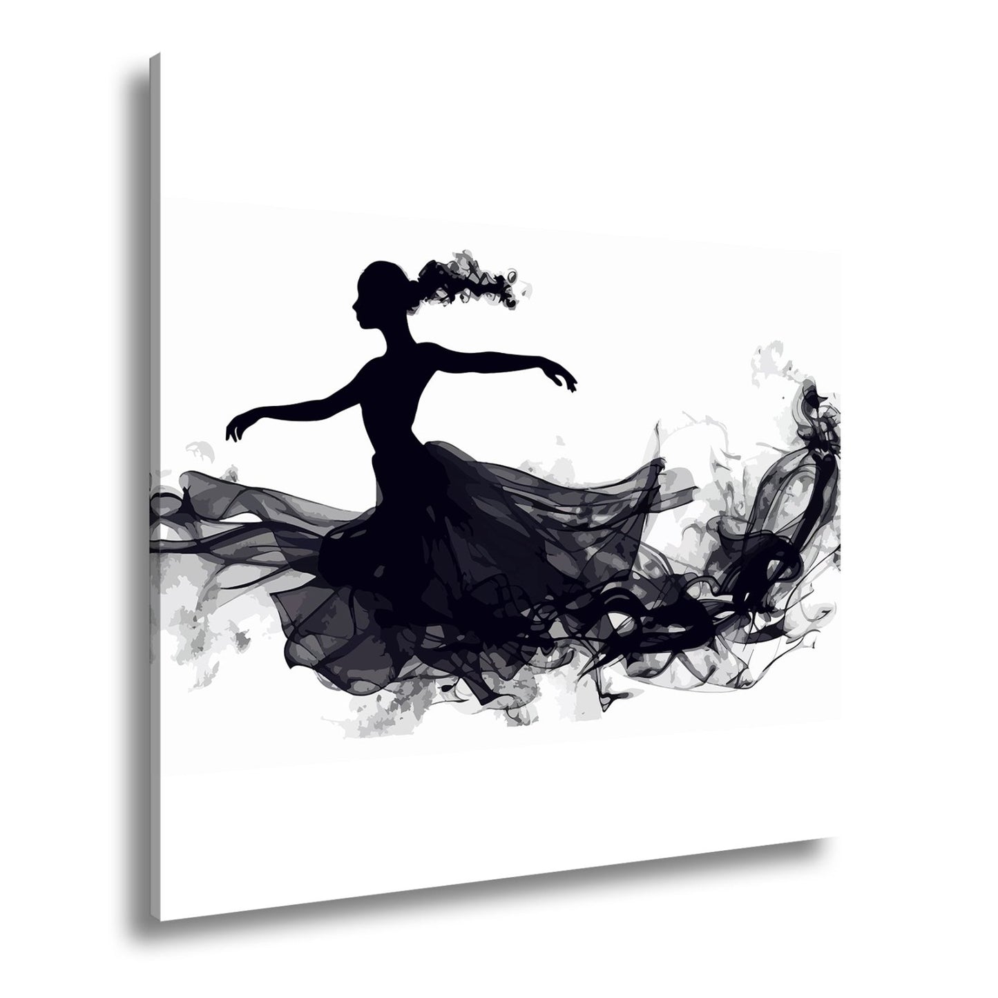 Leinwandbild Tanzende Silhouette in fließender, rauchiger Eleganz - deyoli