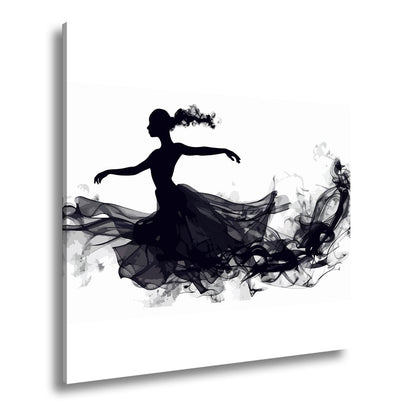 Leinwandbild Tanzende Silhouette in fließender, rauchiger Eleganz - deyoli