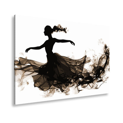 Leinwandbild Tanzende Silhouette in fließender, rauchiger Eleganz - deyoli