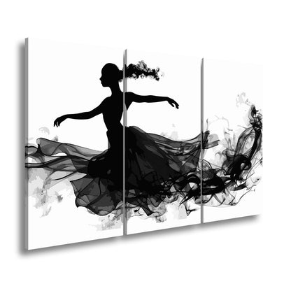 Leinwandbild Tanzende Silhouette in fließender, rauchiger Eleganz - deyoli
