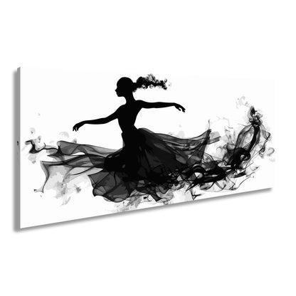 Leinwandbild Tanzende Silhouette in fließender, rauchiger Eleganz - deyoli