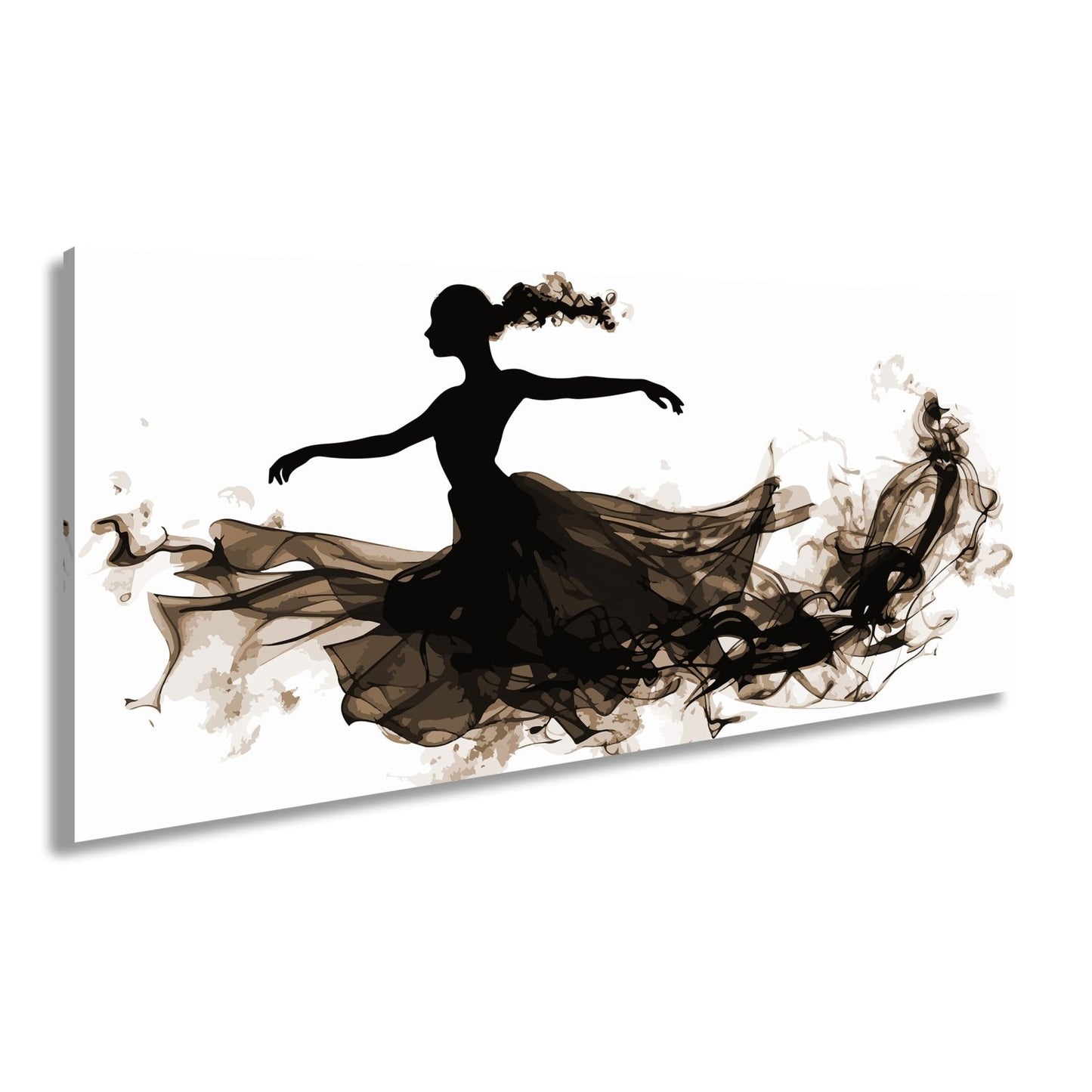 Leinwandbild Tanzende Silhouette in fließender, rauchiger Eleganz - deyoli