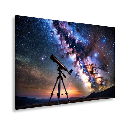 Leinwandbild Teleskop XXL – Blick ins Herz der Milchstraße & Kosmos - deyoli