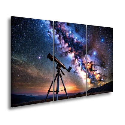 Leinwandbild Teleskop XXL – Blick ins Herz der Milchstraße & Kosmos - deyoli