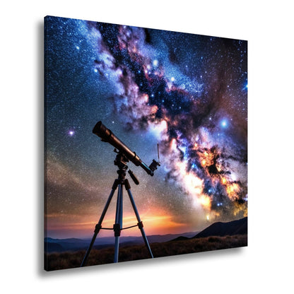 Leinwandbild Teleskop XXL – Blick ins Herz der Milchstraße & Kosmos - deyoli