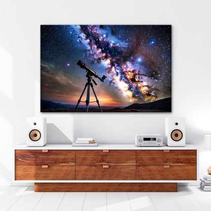 Leinwandbild Teleskop XXL – Blick ins Herz der Milchstraße & Kosmos - deyoli