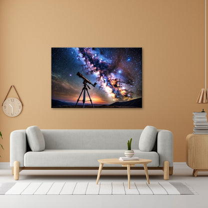 Leinwandbild Teleskop XXL – Blick ins Herz der Milchstraße & Kosmos - deyoli