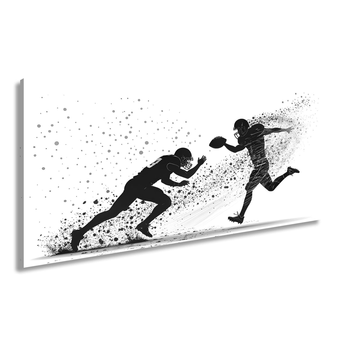 Leinwandbild Tinte trifft Taktik – Football als künstlerische Explosion. - deyoli