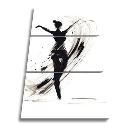 Leinwandbild Tintenhafte Silhouette tanzt in aufwirbelnder Eleganz - deyoli