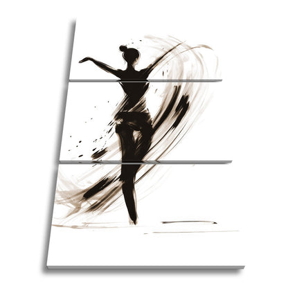 Leinwandbild Tintenhafte Silhouette tanzt in aufwirbelnder Eleganz - deyoli