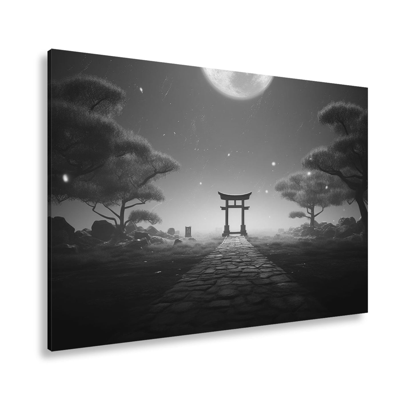 Leinwandbild Torii im Mondlicht – Stille trifft auf Ewigkeit. - deyoli