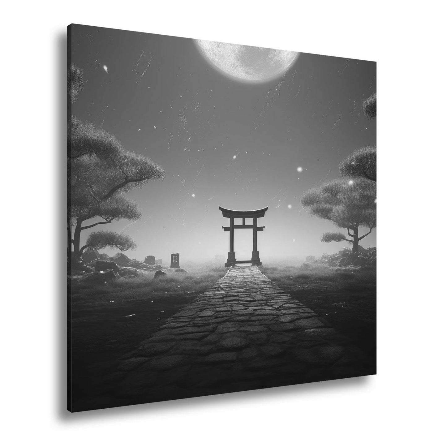 Leinwandbild Torii im Mondlicht – Stille trifft auf Ewigkeit. - deyoli