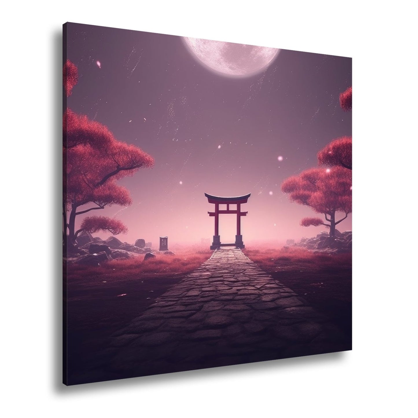 Leinwandbild Torii im Mondlicht – Stille trifft auf Ewigkeit. - deyoli