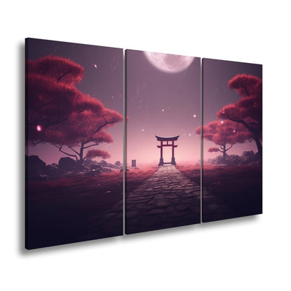 Leinwandbild Torii im Mondlicht – Stille trifft auf Ewigkeit. - deyoli