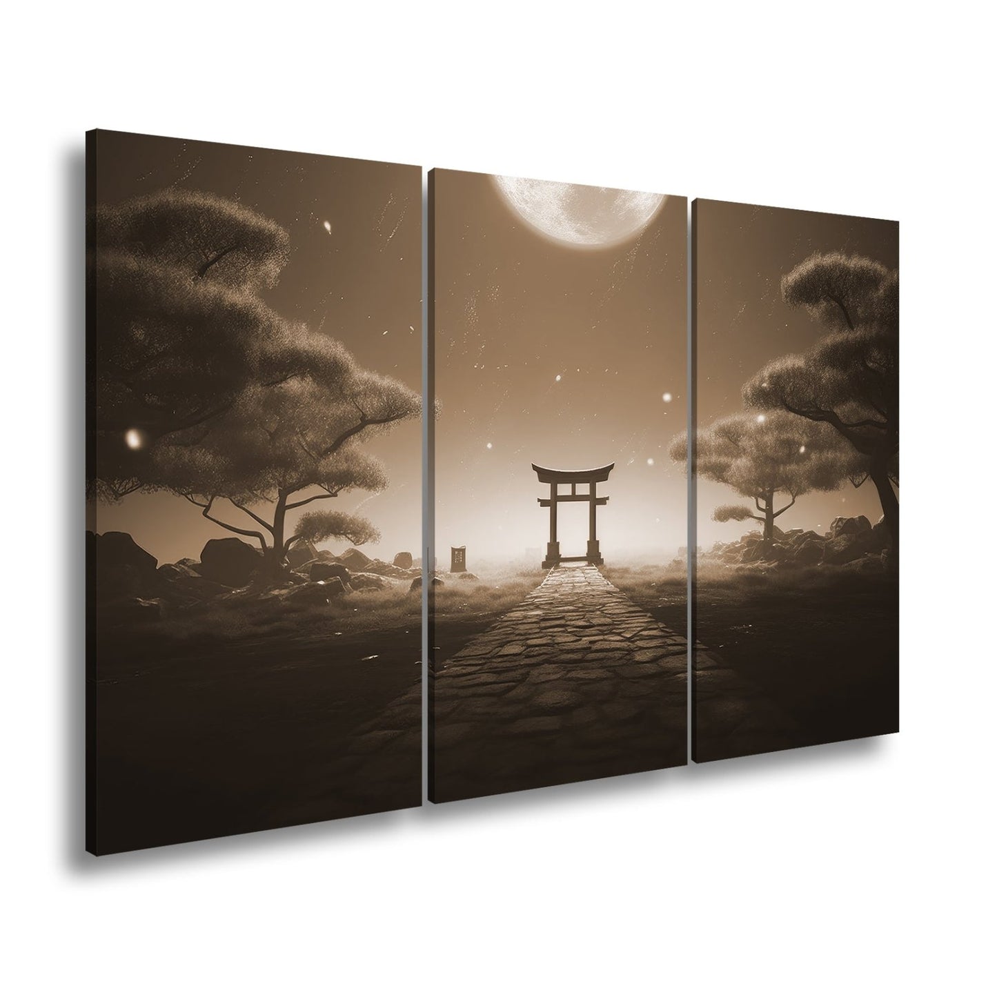 Leinwandbild Torii im Mondlicht – Stille trifft auf Ewigkeit. - deyoli