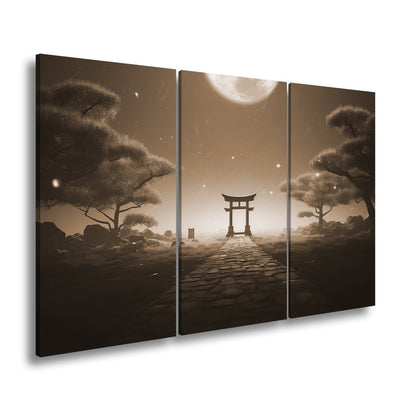 Leinwandbild Torii im Mondlicht – Stille trifft auf Ewigkeit. - deyoli