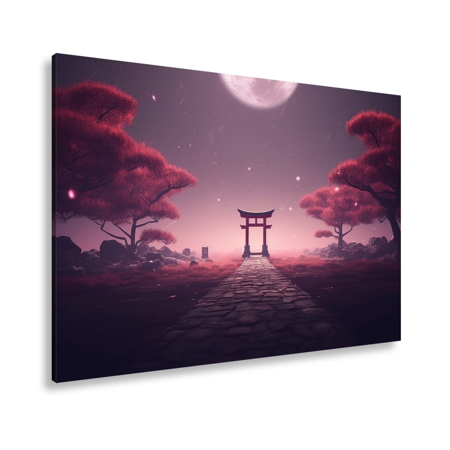 Leinwandbild Torii im Mondlicht – Stille trifft auf Ewigkeit. - deyoli