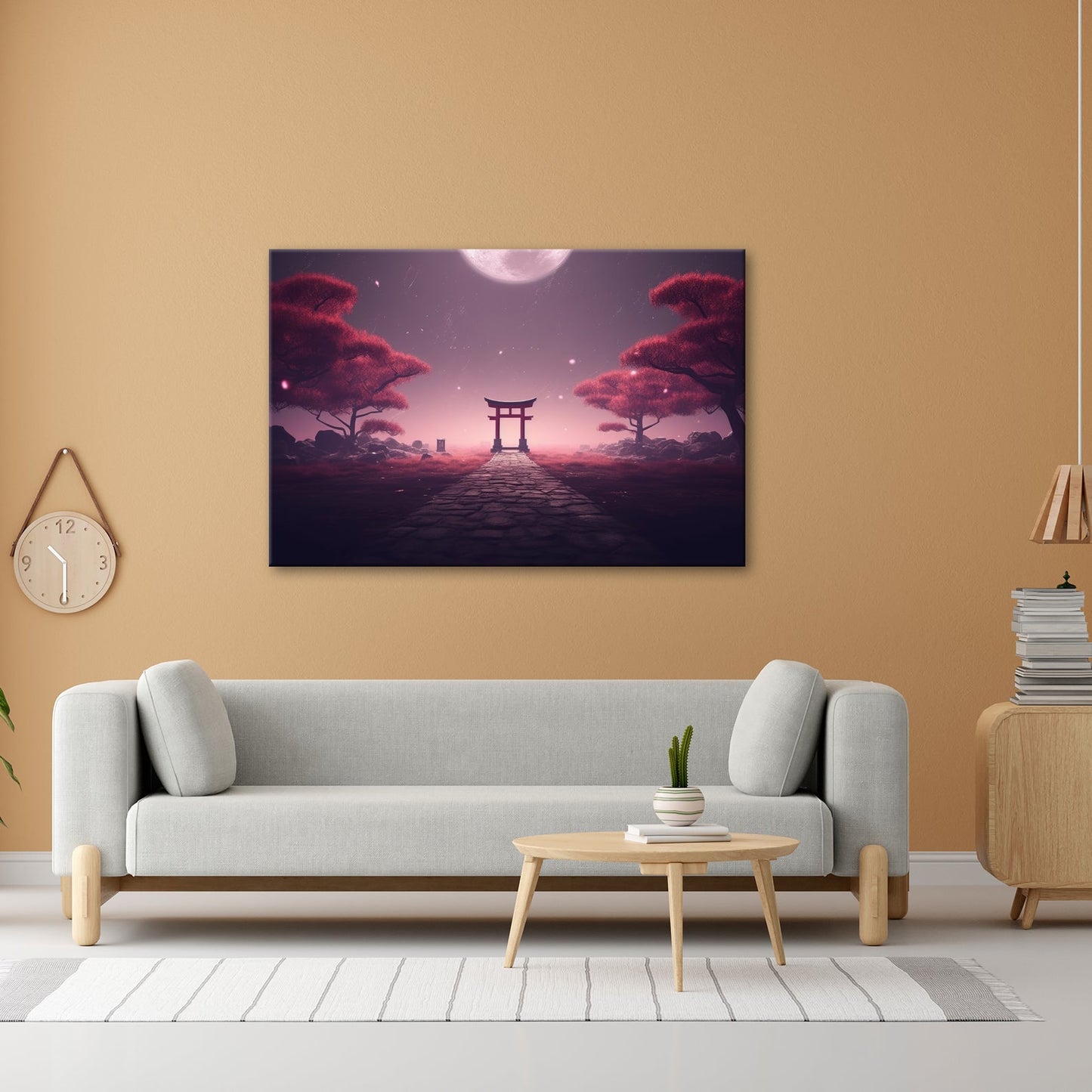 Leinwandbild Torii im Mondlicht – Stille trifft auf Ewigkeit. - deyoli