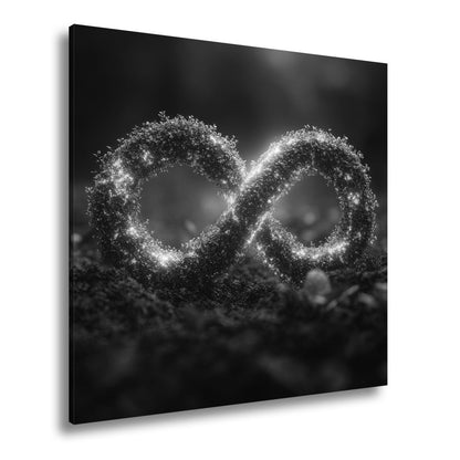 Leinwandbild Unendlichkeit XXL – Glühendes Natursymbol erwacht im Moos - deyoli