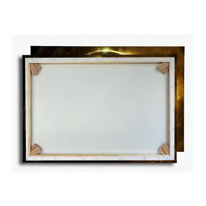 Leinwandbild Unendlichkeitssymbol XXL – Golden strahlend voller Mystik - deyoli