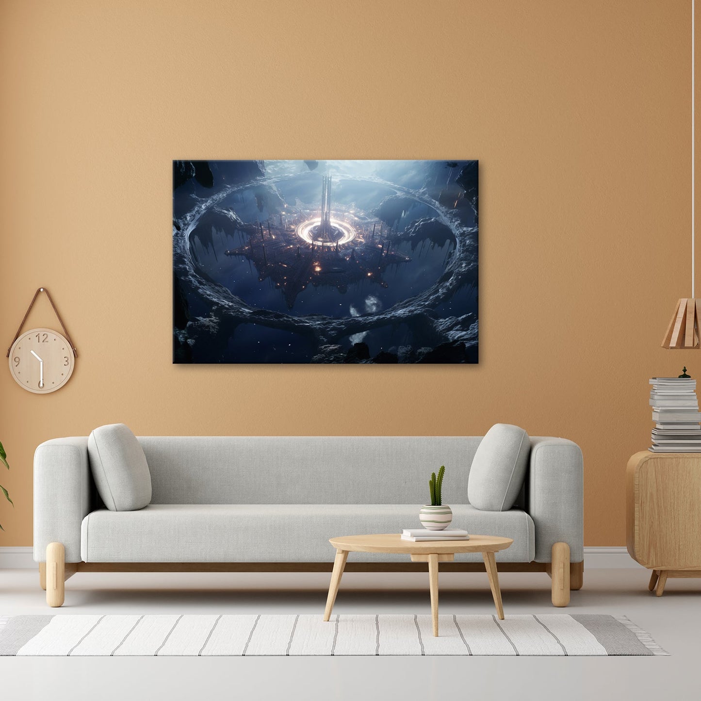 Leinwandbild Untergrundstadt XXL – Futuristisch in mystischer Tiefe - deyoli