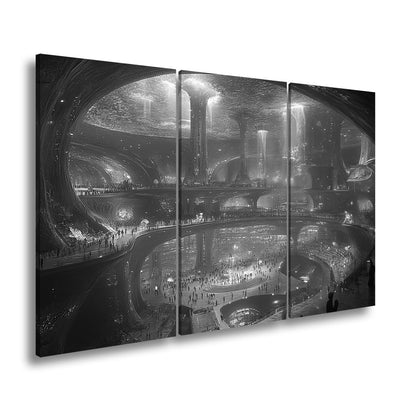 Leinwandbild Unterwasserstadt XXL – Futuristische Metropole voller Licht & Leben - deyoli
