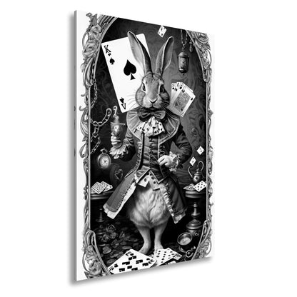 Leinwandbild Verspielter Teekaninchen - Lord zwischen Karten und Kuriositäten - deyoli
