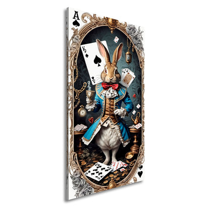 Leinwandbild Verspielter Teekaninchen - Lord zwischen Karten und Kuriositäten - deyoli