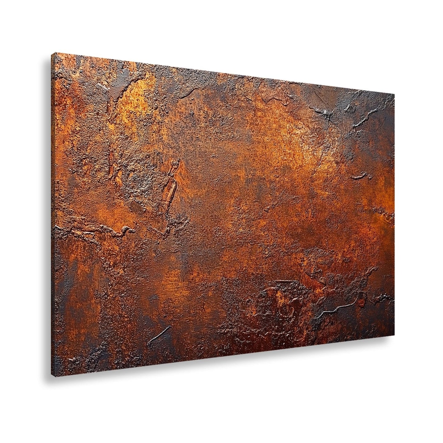 Leinwandbild Verwitterte Rosttextur – Braun & Orange XXL Wandbild - deyoli