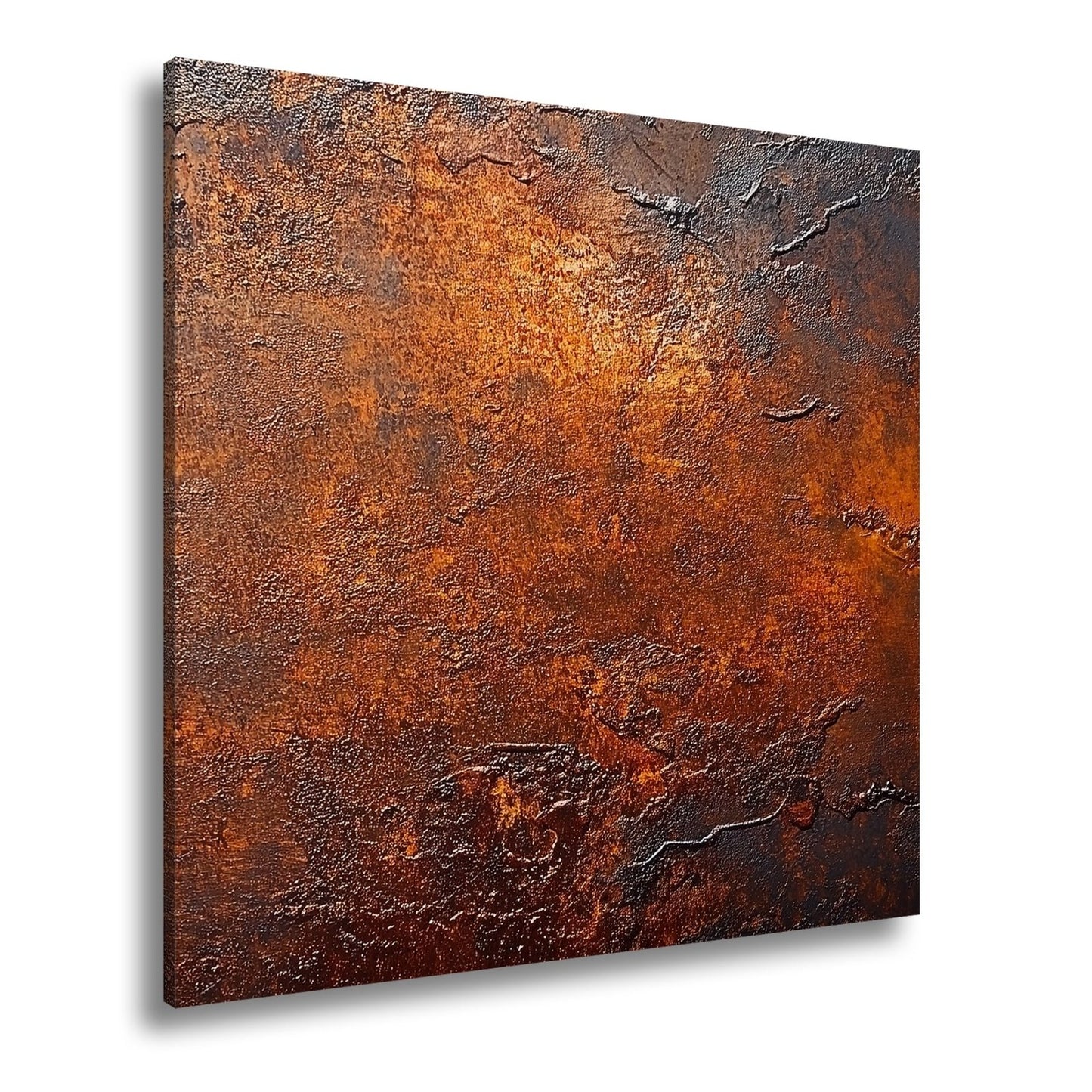 Leinwandbild Verwitterte Rosttextur – Braun & Orange XXL Wandbild - deyoli