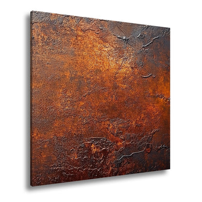 Leinwandbild Verwitterte Rosttextur – Braun & Orange XXL Wandbild - deyoli
