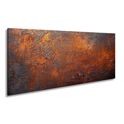Leinwandbild Verwitterte Rosttextur – Braun & Orange XXL Wandbild - deyoli