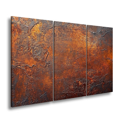 Leinwandbild Verwitterte Rosttextur – Braun & Orange XXL Wandbild - deyoli
