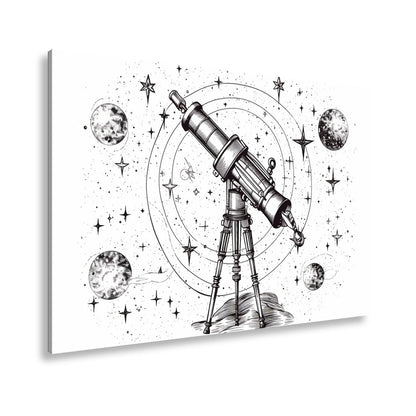 Leinwandbild Vintage - Teleskop – Fokussiert auf Wunder des Universums XXL - deyoli