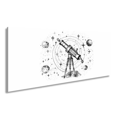 Leinwandbild Vintage - Teleskop – Fokussiert auf Wunder des Universums XXL - deyoli