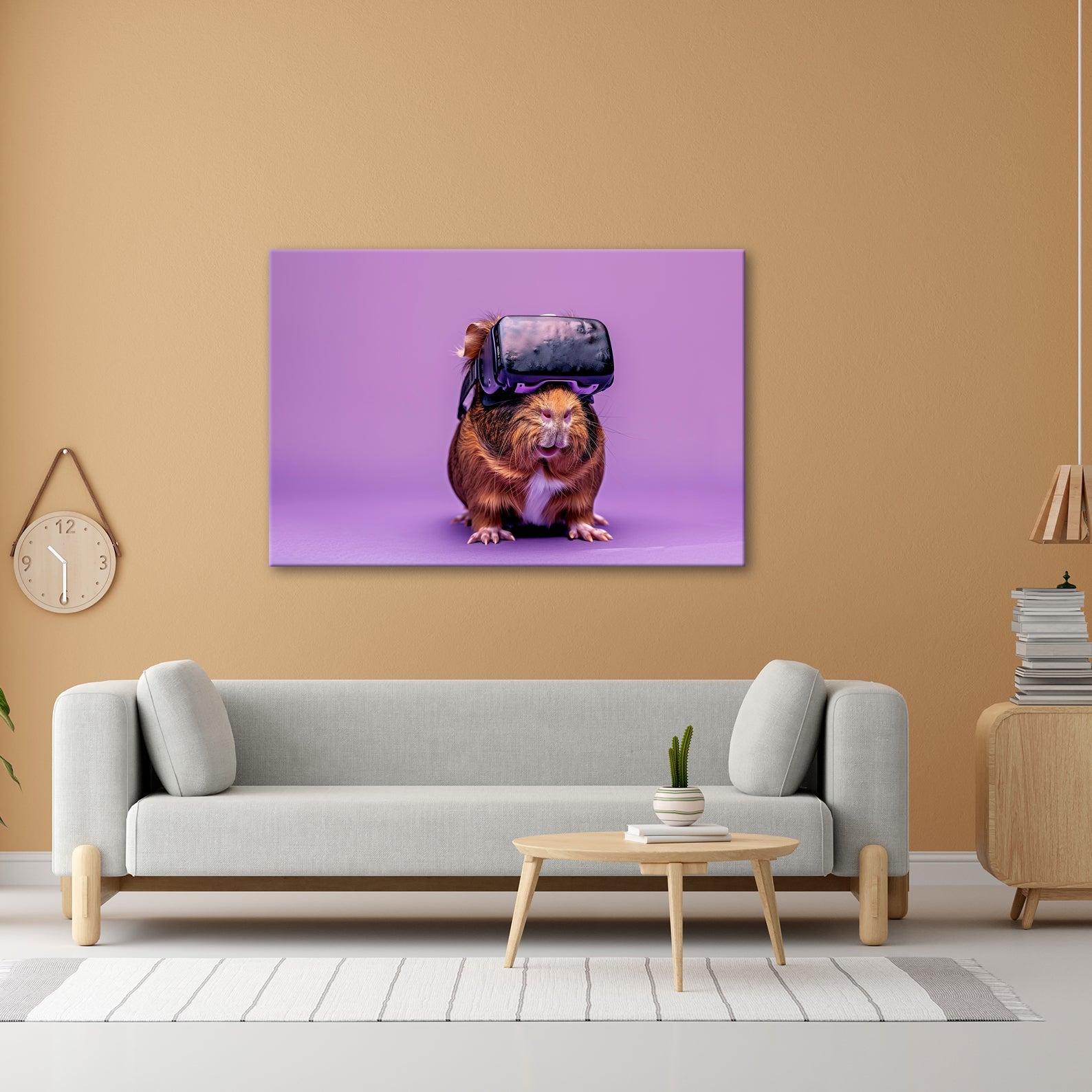 Leinwandbild VR - Meerschwein – futuristisch, flauschig, völlig vertieft. - deyoli