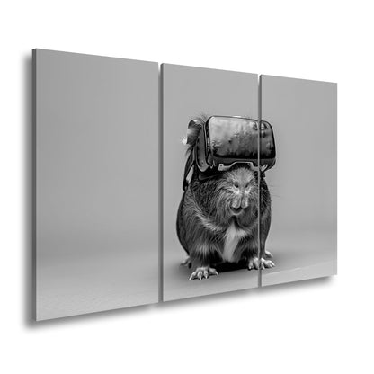 Leinwandbild VR - Meerschwein – futuristisch, flauschig, völlig vertieft. - deyoli